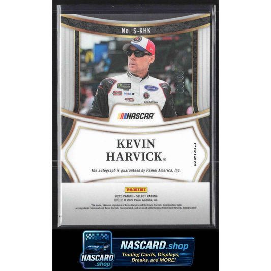 2025 Panini Select #S-KHK Kevin Harvick Signatures Blue Prizms #/99