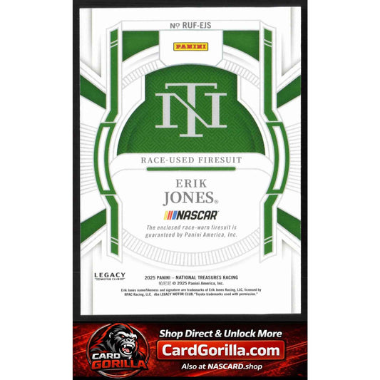 2025 Panini National Treasures #RUF-EJS Erik Jones Race Used Firesuit #/99