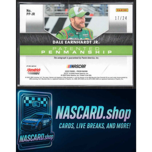 2020 Panini Prizm Dale Earnhardt Jr Patented Penmanship Rainbow Prizm #/24
