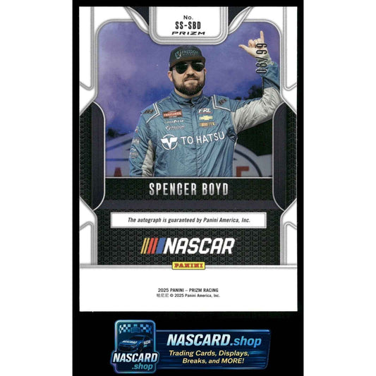 2025 Panini Prizm #SS-SBD Spencer Boyd Sensational Signatures Red #/99