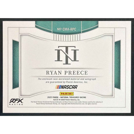 2025 Panini National Treasures Ryan Preece #22 Colossal Material Auto 43/99 MEM