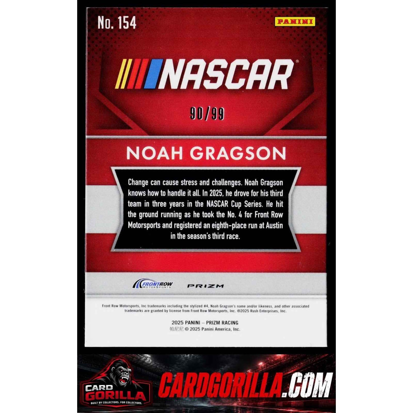 2025 Panini Prizm #154 Noah Gragson Purple #/99