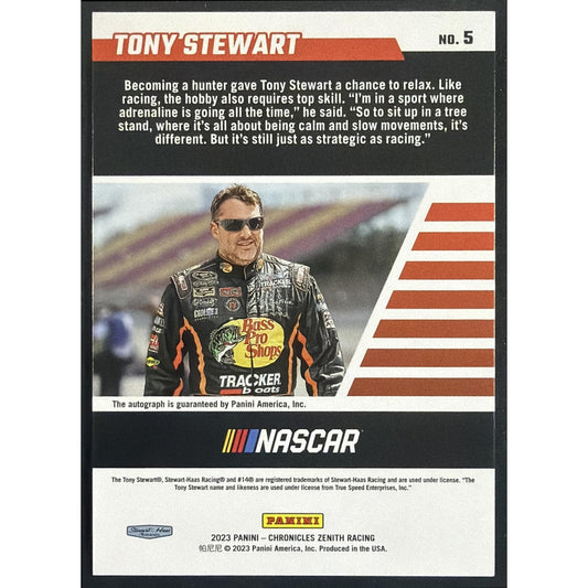 2023 Panini Chronicles Tony Stewart #5 Zenith Auto Holo Silver 4/10