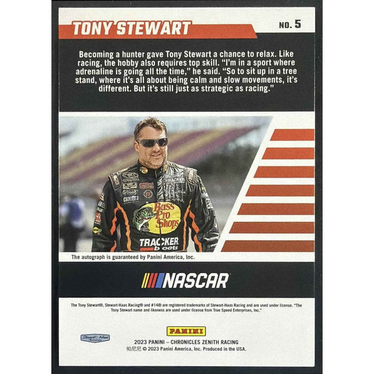 2023 Panini Chronicles Tony Stewart #5 Zenith Auto Holo Silver 4/10