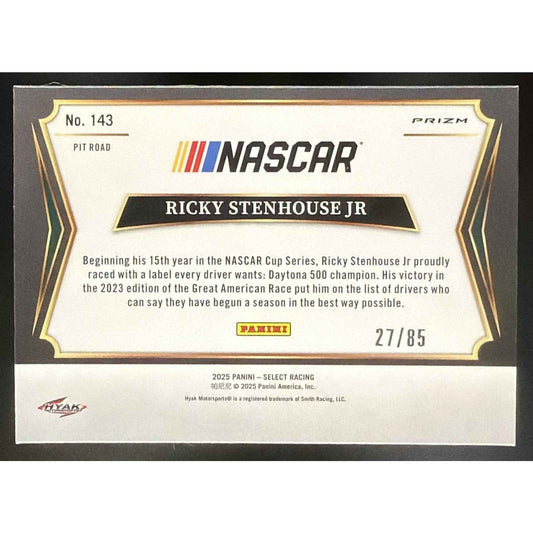 2025 Panini Select Ricky Stenhouse Jr #143 Pit Road Purple Prizm 27/85