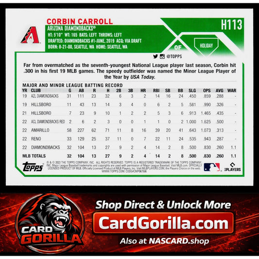 2023 Topps Holiday #H113 Corbin Carroll