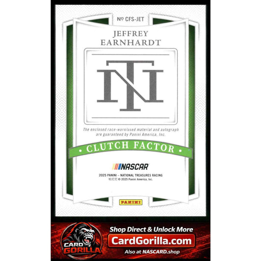 2025 National Treasures Jeffrey Earnhardt Clutch Factor Signatures Silver /25