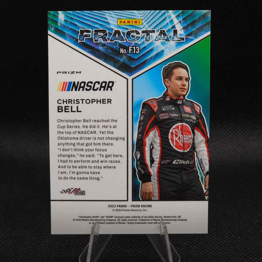 2023 Panini Prizm Racing Fractal White Sparkle Prizm #F13 Christopher Bell - NASCARD.shop