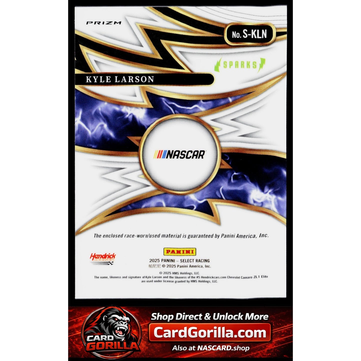 2025 Panini Select #S-KLN Kyle Larson Sparks Ice Prizms