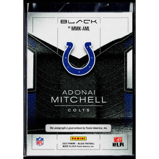 2025 Panini Black #MMK-AML Adonai Mitchell Metallic Marks Royal #/99