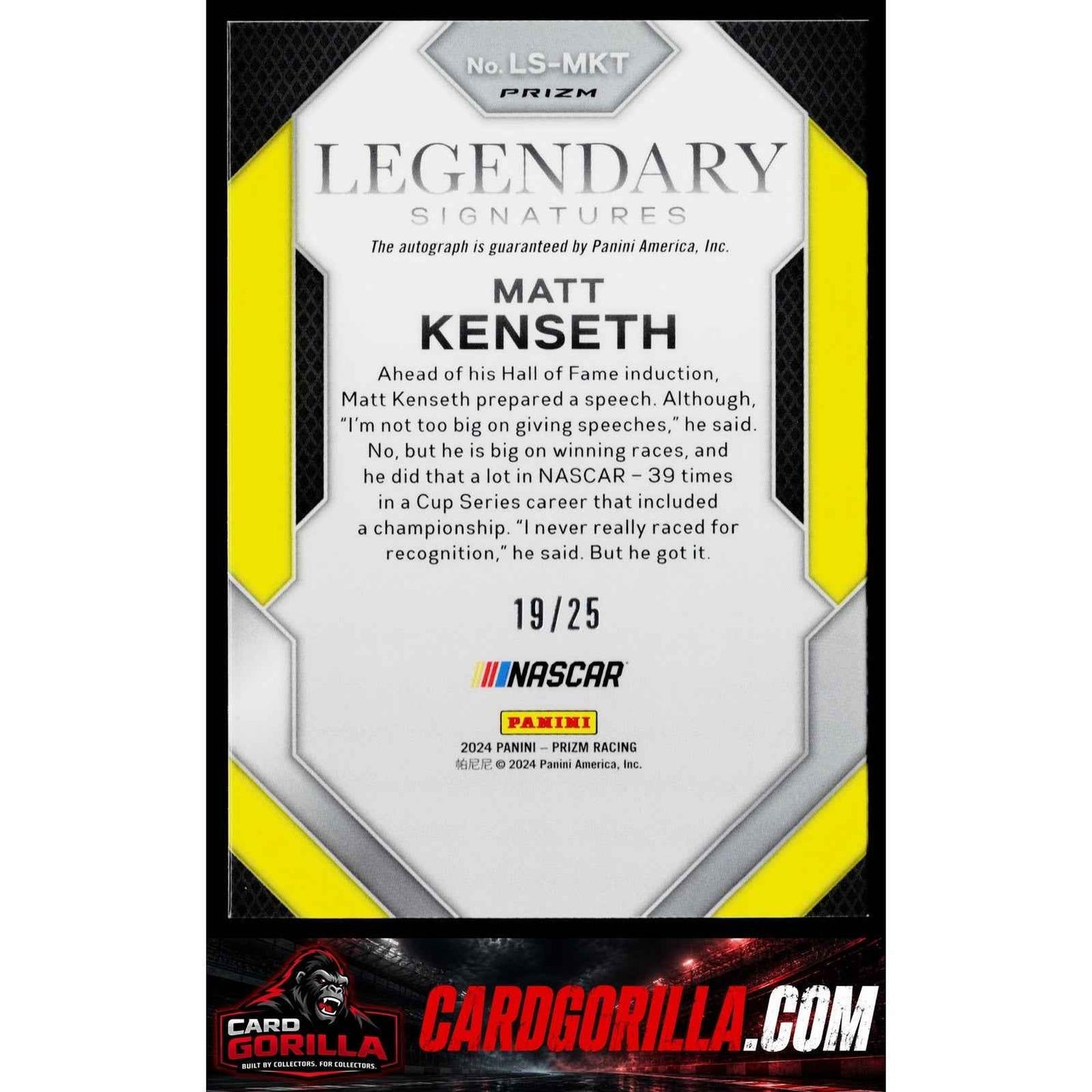 2024 Panini Prizm #LS-MKT Matt Kenseth Legendary Signatures Mojo #/25