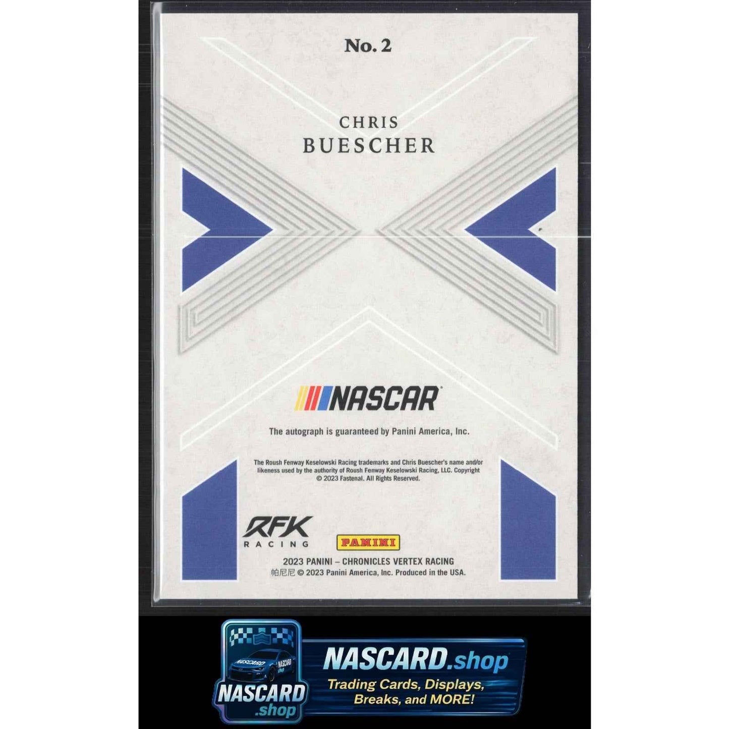 2023 Panini Chronicles #2 Chris Buescher Vertex Autographs