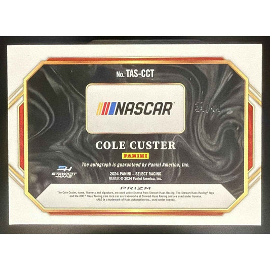 2024 Panini Select Cole Custer Trackside Action Signatures Purple Prizms /49