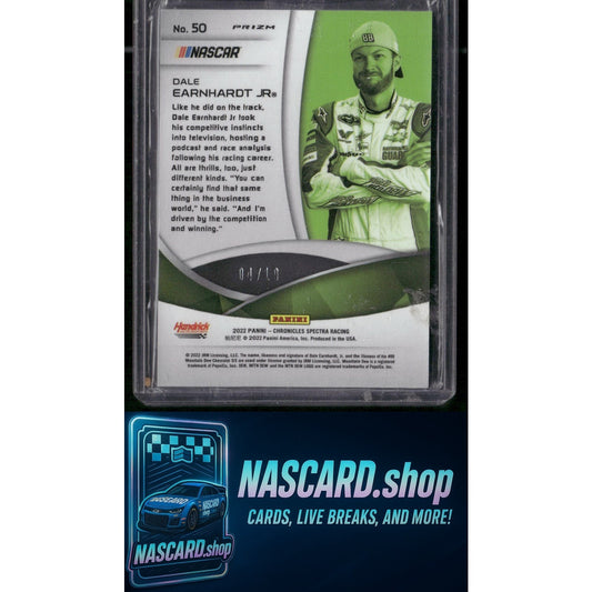 2022 Panini Chronicles #50 Dale Earnhardt Jr. Spectra Gold #/10 - Card Gorilla