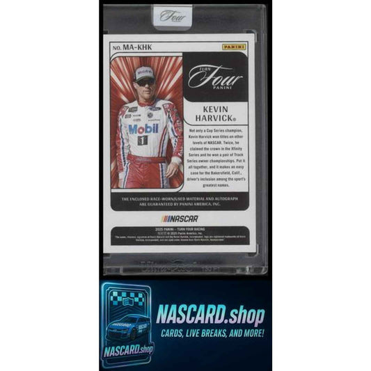 2025 Panini Turn Four #MA-KHK Kevin Harvick Memorabilia Autographs Blue #/49