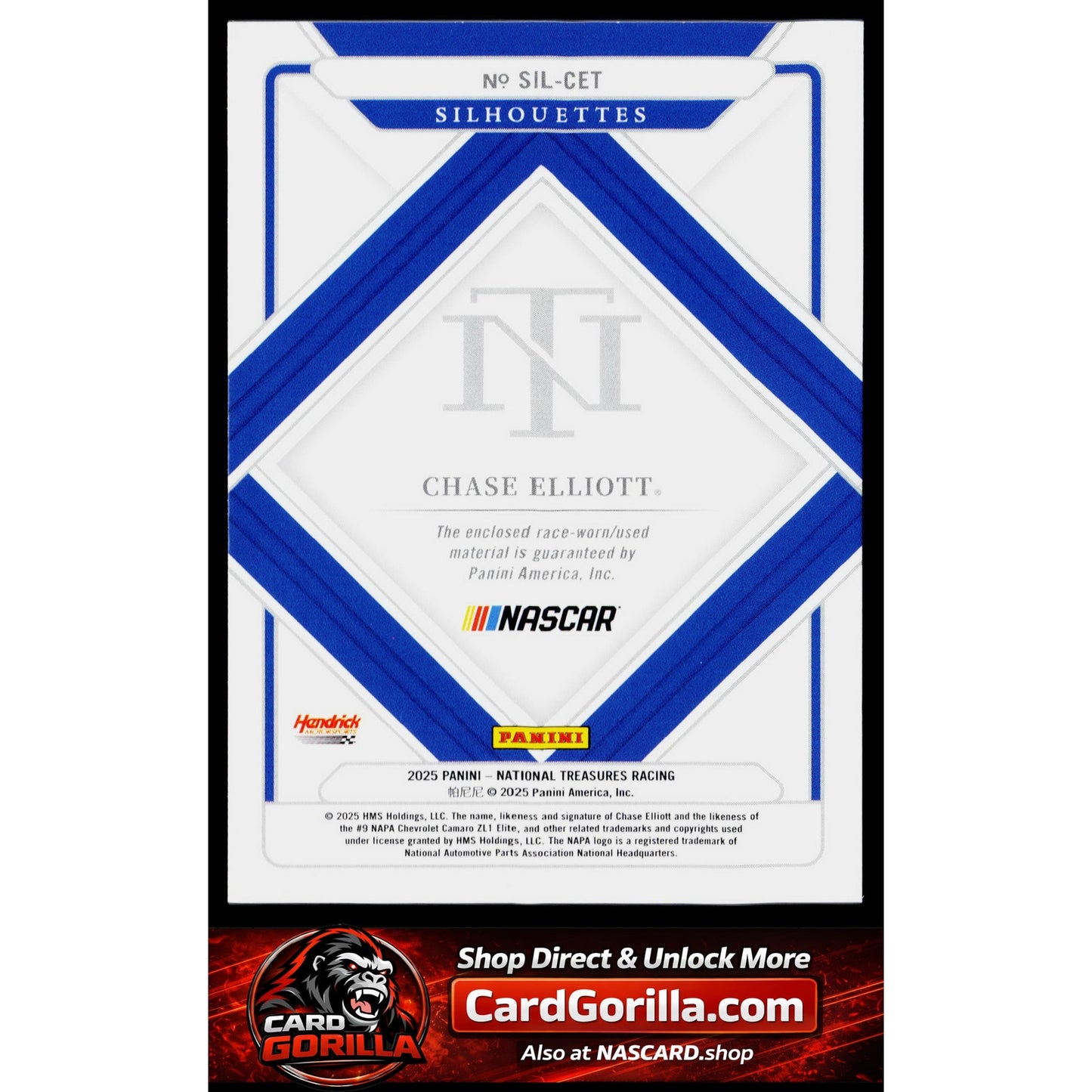 2025 Panini National Treasures #SIL-CET Chase Elliott Silhouettes #/75