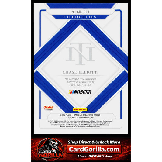2025 Panini National Treasures #SIL-CET Chase Elliott Silhouettes #/75