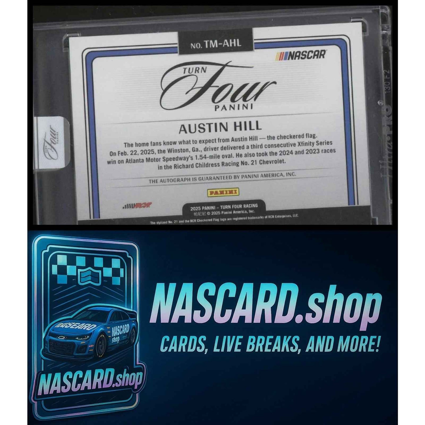 2025 Panini Turn Four #TM-AHL Austin Hill Timeless Moments Blue #/35