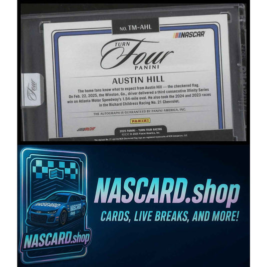 2025 Panini Turn Four #TM-AHL Austin Hill Timeless Moments Blue #/35