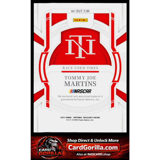 2025 Panini National Treasures #RUT-TJM Tommy Joe Martins Race Used Tires #/99