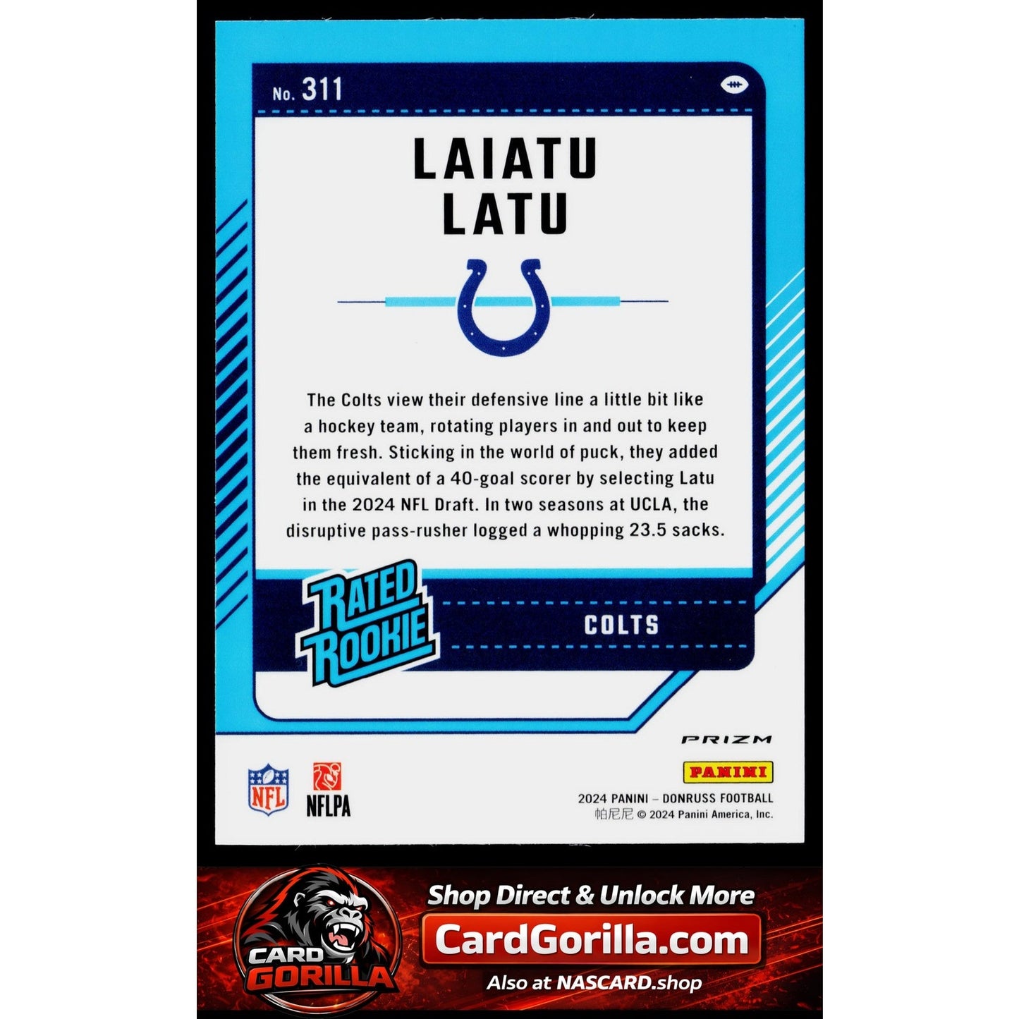 2024 Donruss #311 Laiatu Latu Press Proof Red