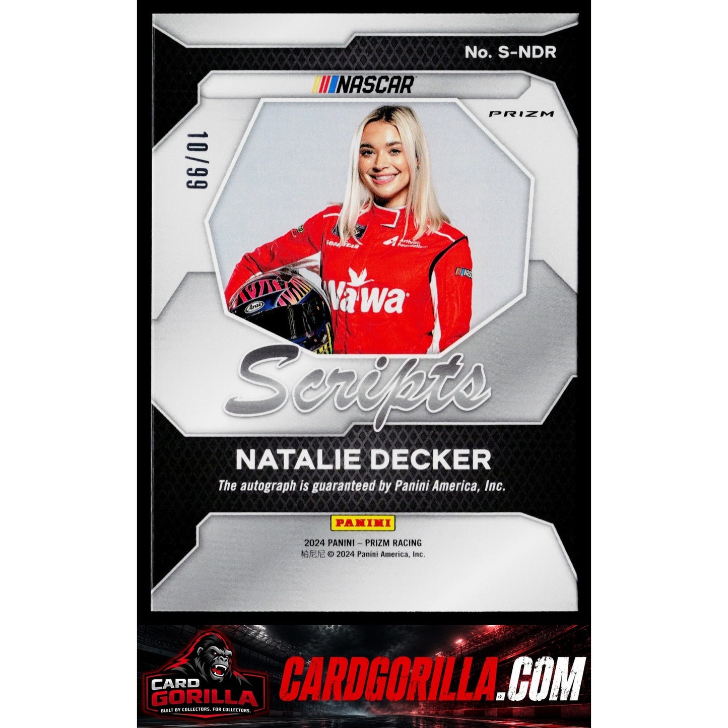 2024 Panini Prizm #S-NDR Natalie Decker Scripts Red #/99