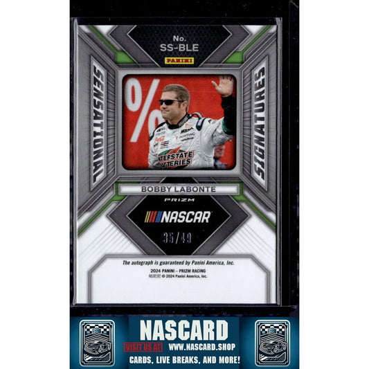 2024 Panini Prizm #SS-BLE Bobby Labonte Sensational Signatures Blue #/49 - NASCARD.shop