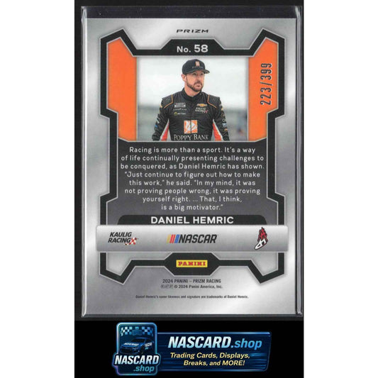 2024 Panini Prizm #58 Daniel Hemric Pulsar #/399