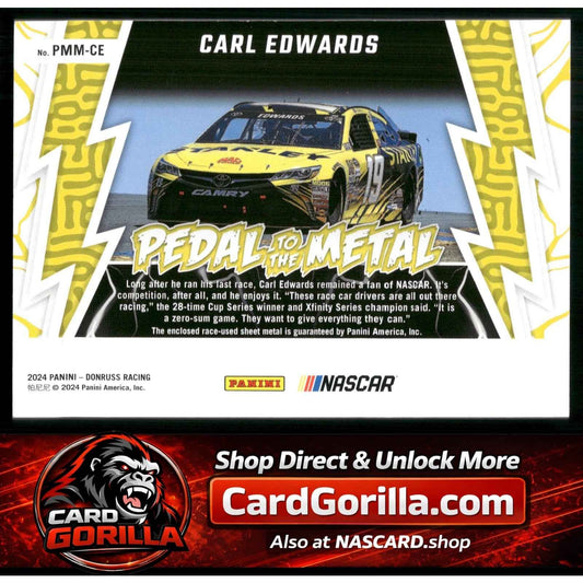 2024 Donruss #PMM-CE Carl Edwards Pedal to the Metal Materials Gold #/10