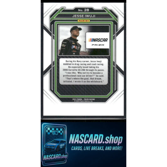 2023 Panini Prizm #28 Jesse Iwuji White Sparkle Prizm RC