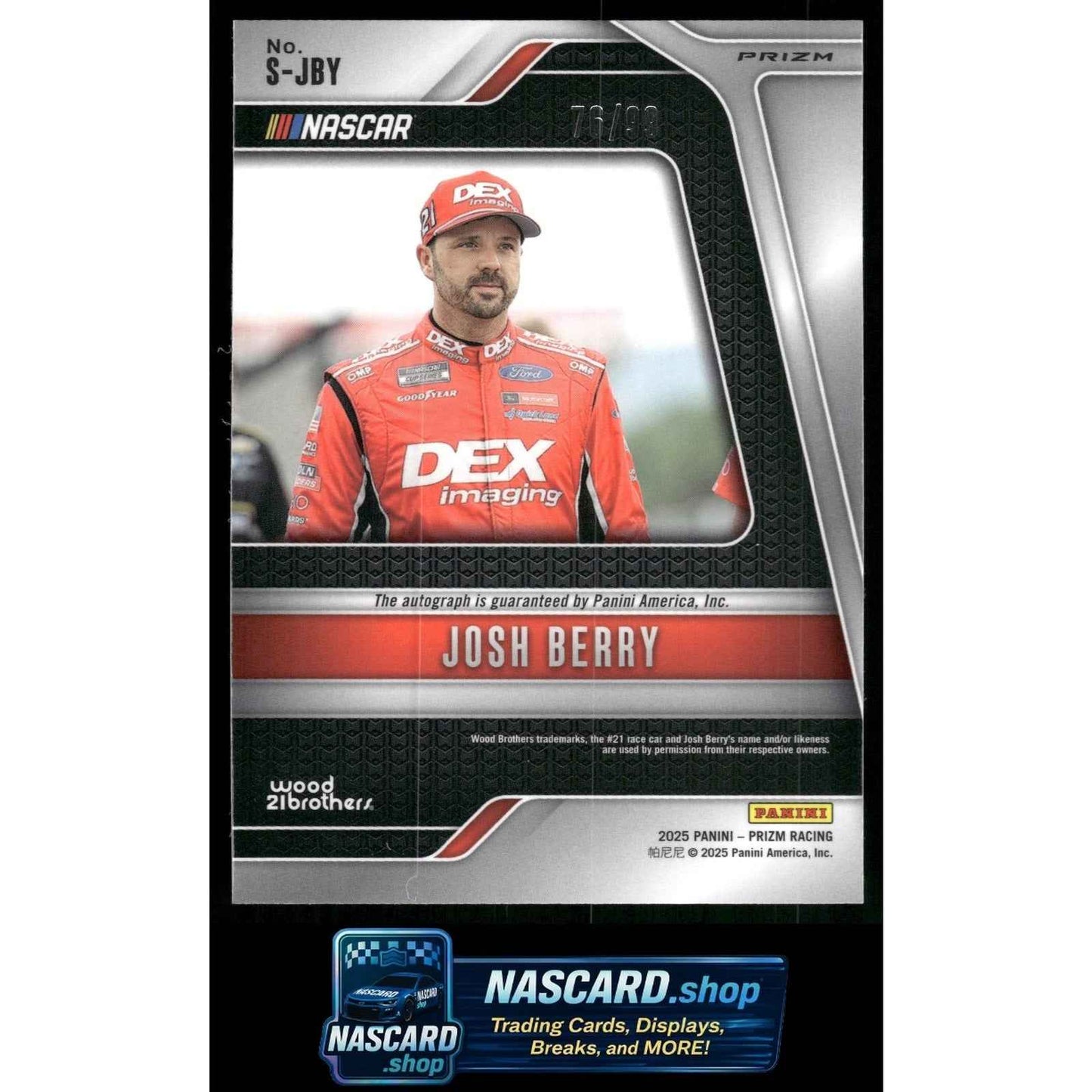 2025 Panini Prizm #S-JBY Josh Berry Scripts Red #/99