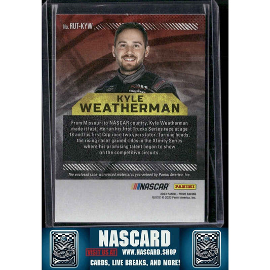 2023 Panini Prime #RUT-KYW Kyle Weatherman Race Used Trios Firesuits #01/99