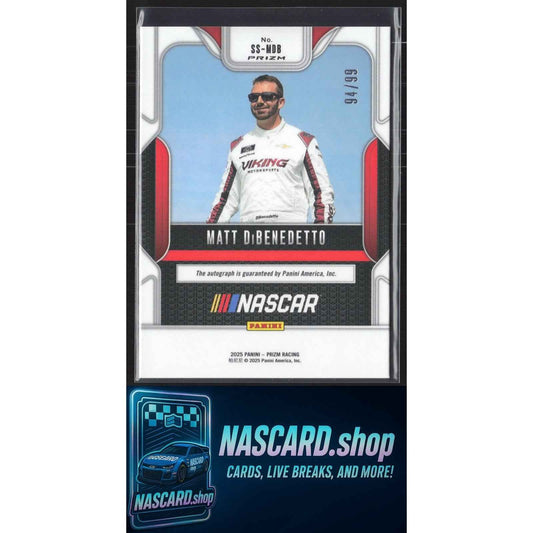 2025 Panini Prizm #SS-MDB Matt DiBenedetto Sensational Signatures Prizm Red #/99