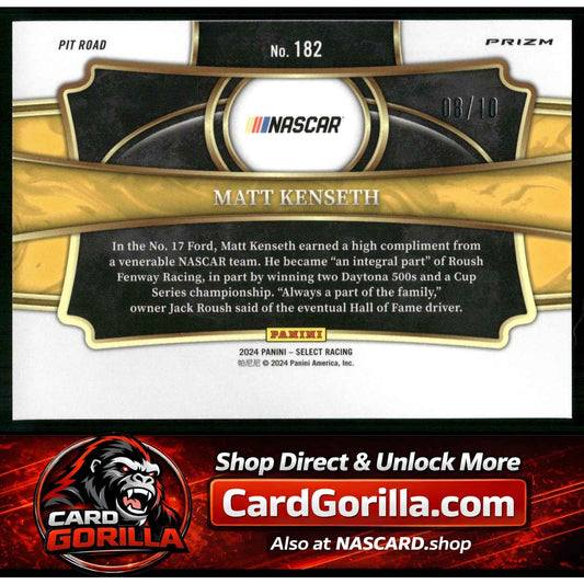 2024 Panini Select #182 Matt Kenseth Gold Prizms #/10