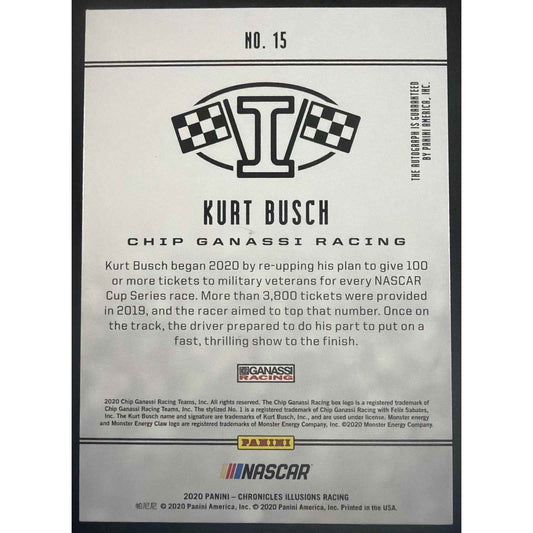 2020 Panini Chronicles Kurt Busch #15 Illusions Auto Gold 8/10