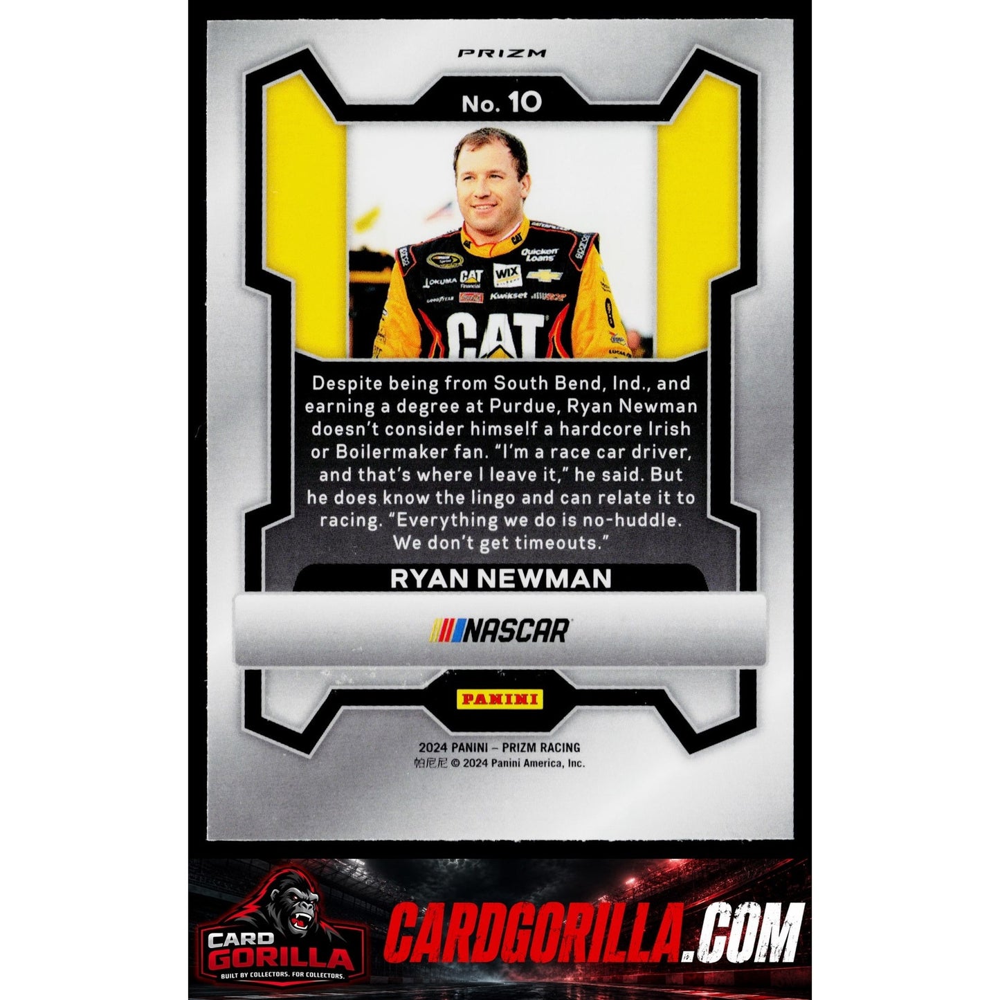 2024 Panini Prizm #10 Ryan Newman White Sparkle