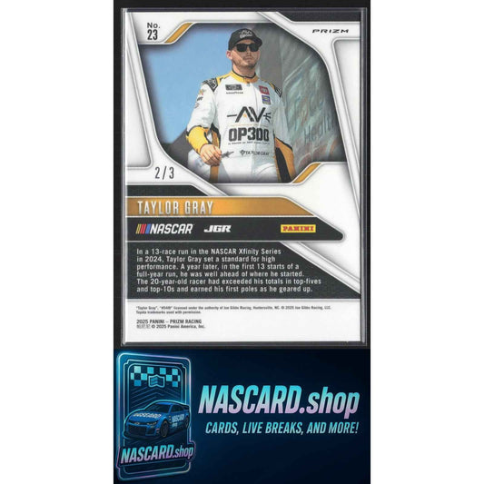 2025 Panini Prizm #23 Taylor Gray FOTL Gold Shimmer #/3