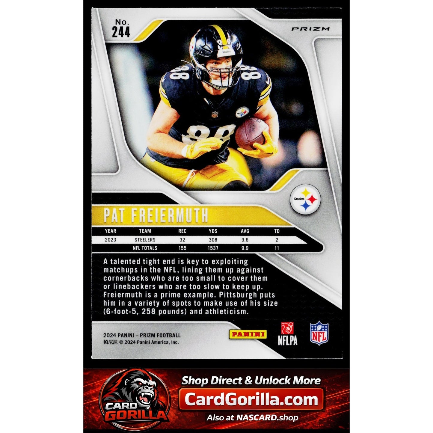 2024 Panini Prizm #244 Pat Freiermuth Red White and Blue