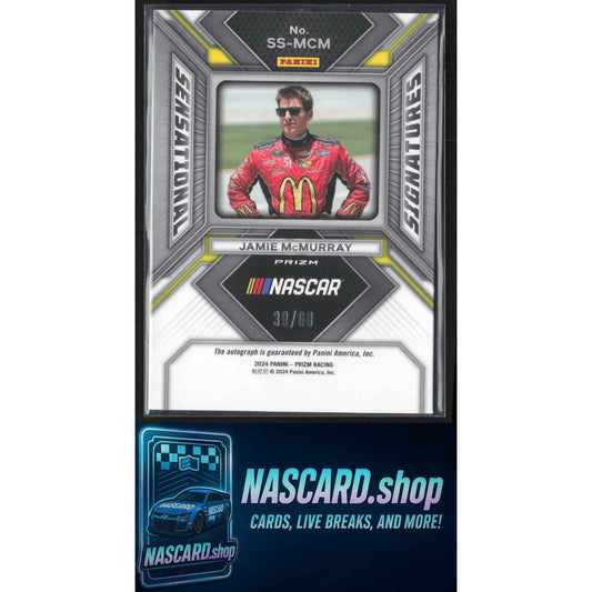 2024 Panini Prizm #SS-MCM Jamie McMurray Sensational Signatures Red #/60