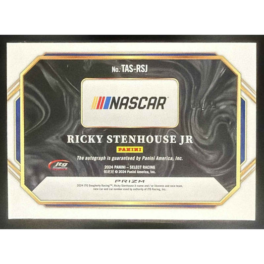 2024 Panini Select Ricky Stenhouse Jr Trackside Action Signatures Blue Prizm /99