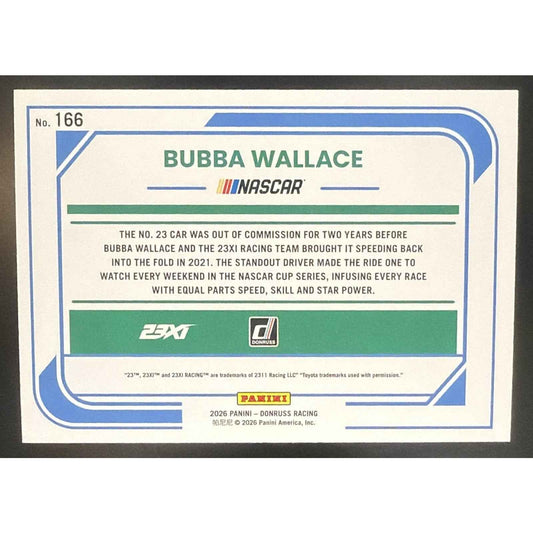 2026 Panini Donruss NASCAR Racing Bubba Wallace #166 Rides Mojo 19/25