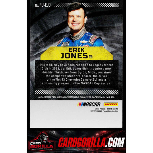 2023 Panini Prime #RU-EJO Erik Jones Race Used Tires #/99