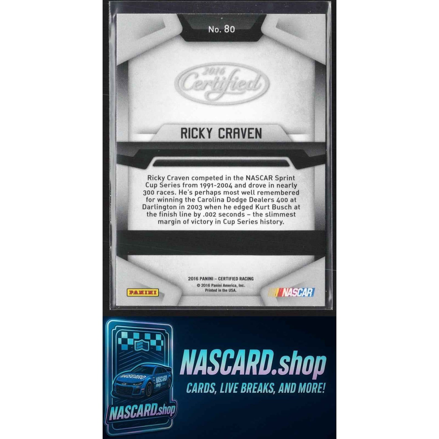 2016 Panini Certified #80 Ricky Craven