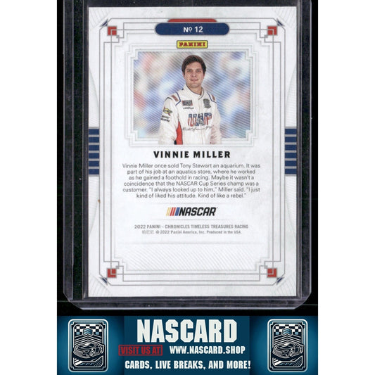 2022 Panini Chronicles #12 Vinnie Miller Timeless Treasures Gold #/10