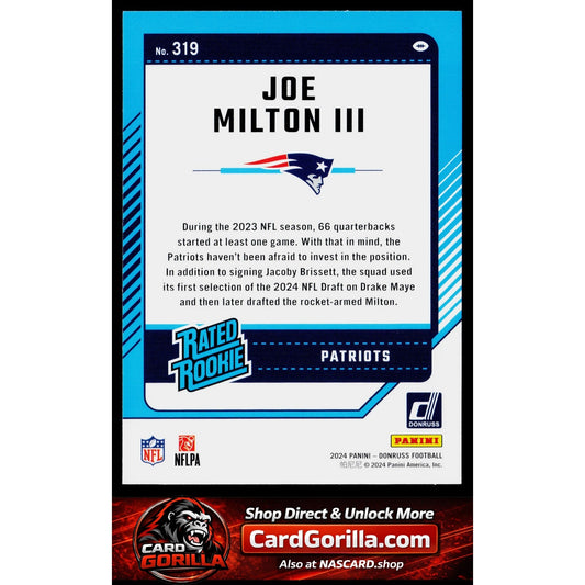 2024 Donruss #319 Joe Milton III