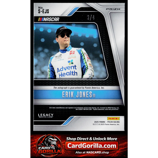 2025 Panini Prizm #S-EJS Erik Jones Scripts FOTL Blue Shimmer #/4