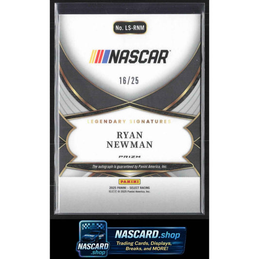 2025 Panini Select #LS-RNM Ryan Newman Legendary Signatures Tie-Dye Prizms #/25