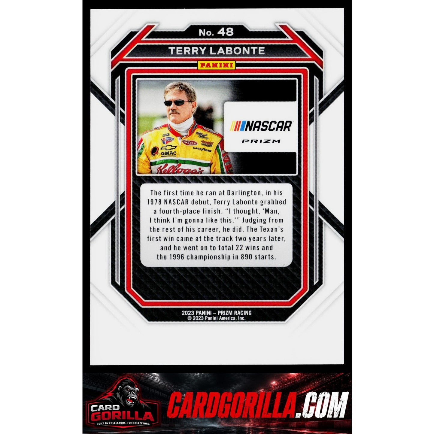 2023 Panini Prizm #48 Terry Labonte White Sparkle Prizm