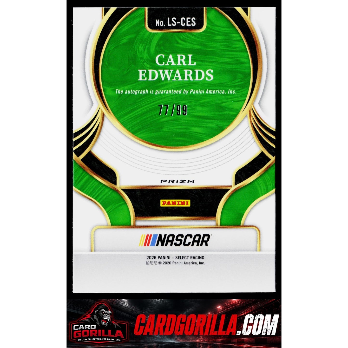 2026 Panini Select #LS-CES Carl Edwards Legendary Signatures Blue Prizms #/99