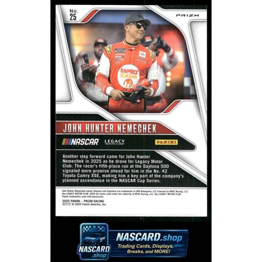 2025 Panini Prizm #25 John Hunter Nemechek White Sparkle
